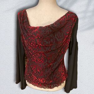 JBX Red Burnout Black Blouse